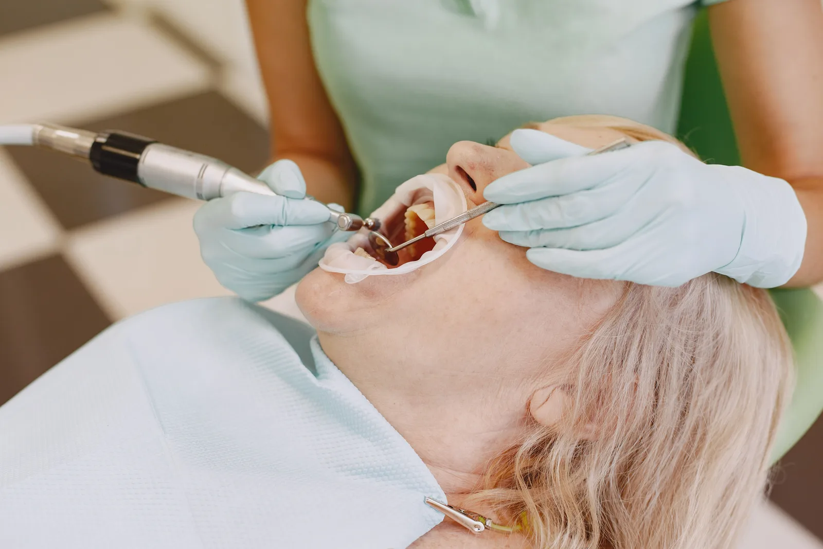 Tooth prepared for a crown with a dental handpiece, referred to in the Full Mouth Cost section for Victoria